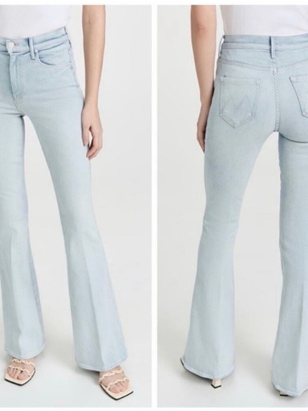 MOTHER The Super Cruiser Double Heel Light Blue High-Rise Flare Jean size 34